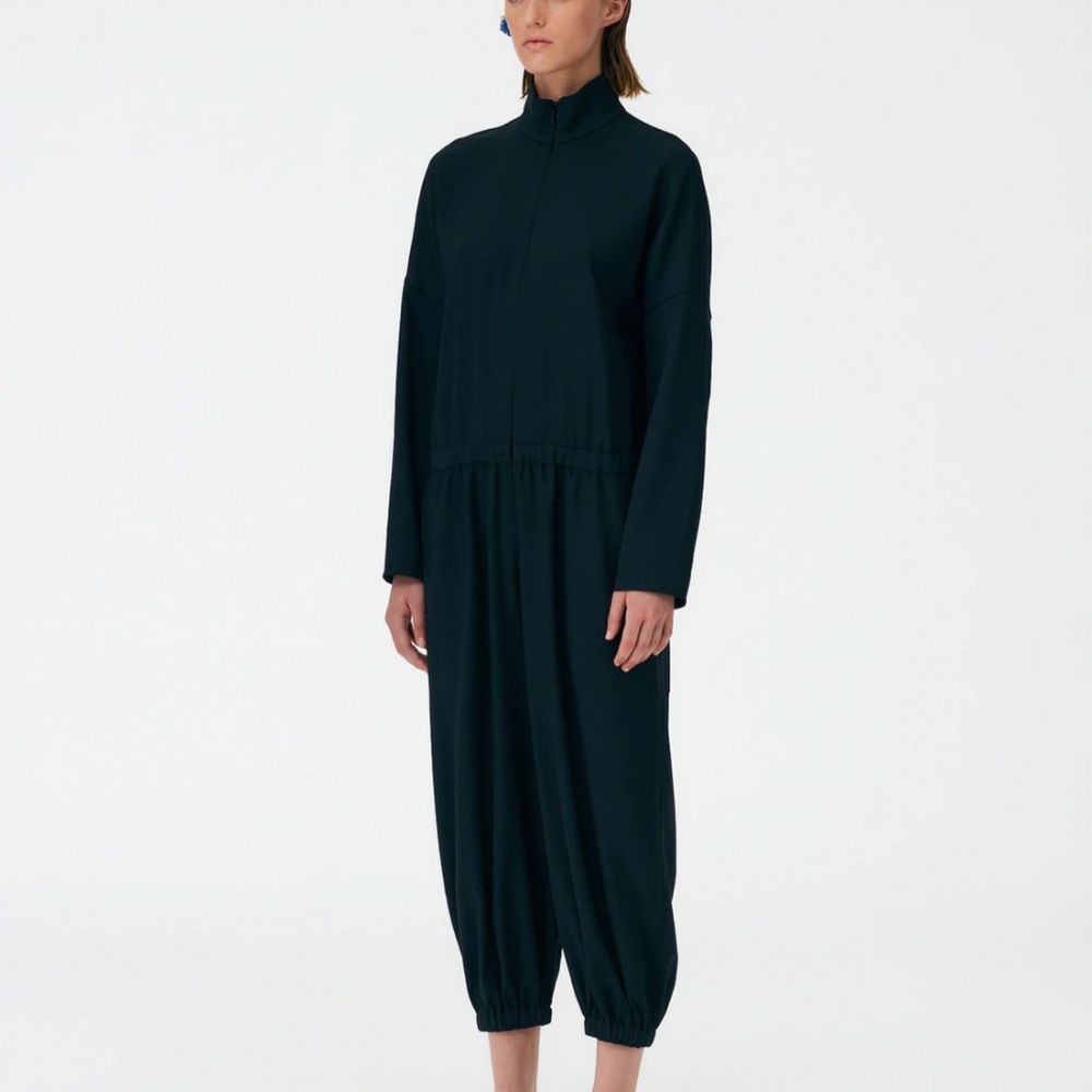 TIBI Chalky Drape Zip-Up Jumpsuit